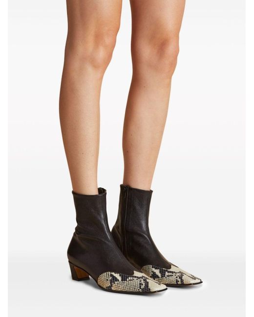 Khaite Black The Nevada 40 Ankle Boots - Women's - Lamb Skin/calf Leather/leather