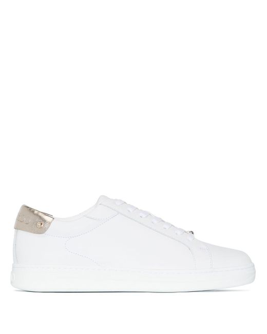 Jimmy Choo Leather Rome Low-top Sneakers in v White Champagne (White ...