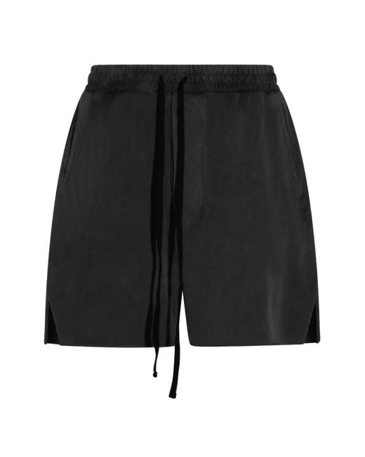 Thom Krom Black Drawstring Cotton Shorts for men