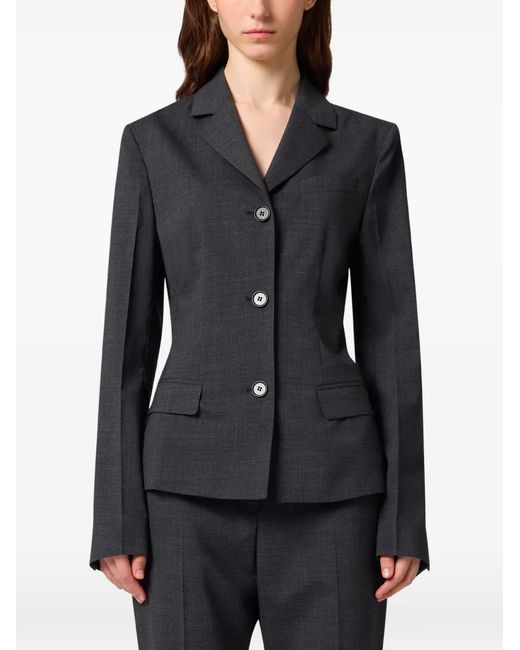 MSGM Black Single-Breasted Blazer