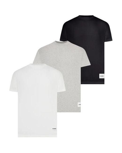 Jil Sander White Short Sleeve T-Shirt (Set Of Three) for men