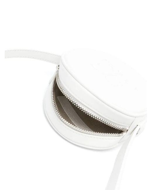Courreges White Runde Reedition Umhängetasche