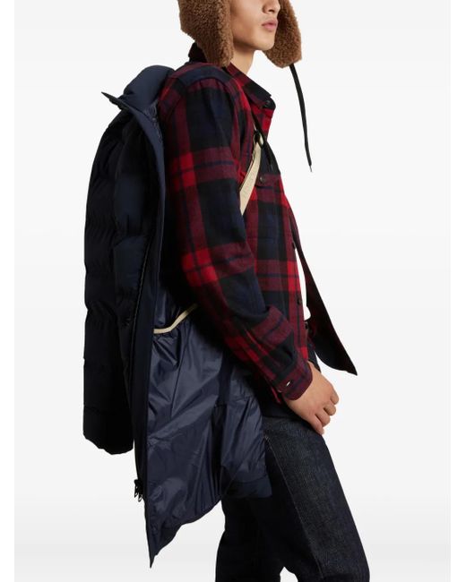 Woolrich Blue Hooded Puffer Coat for men