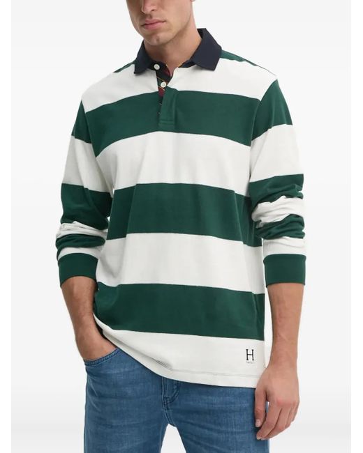 Camicia A Righe A Maniche Lunghe di Hackett in Green da Uomo