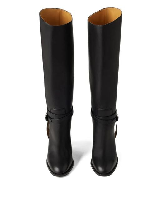 Ralph Lauren バックルストラップ ブーツ 90mm Black