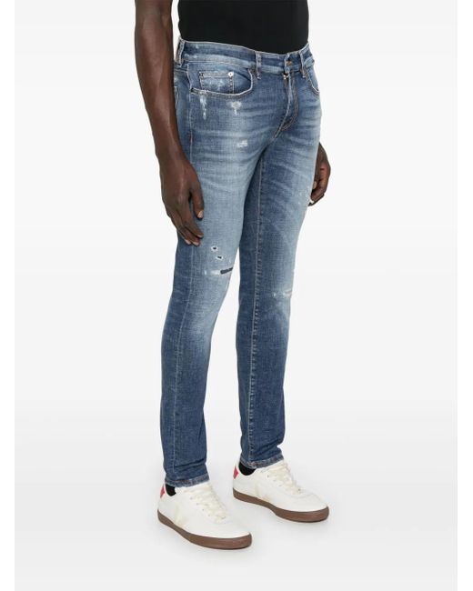 PT Torino Blue Logo-Patch Jeans for men