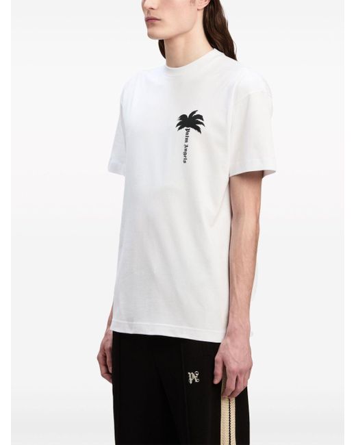Palm Angels White The Palm Cotton T-shirt for men