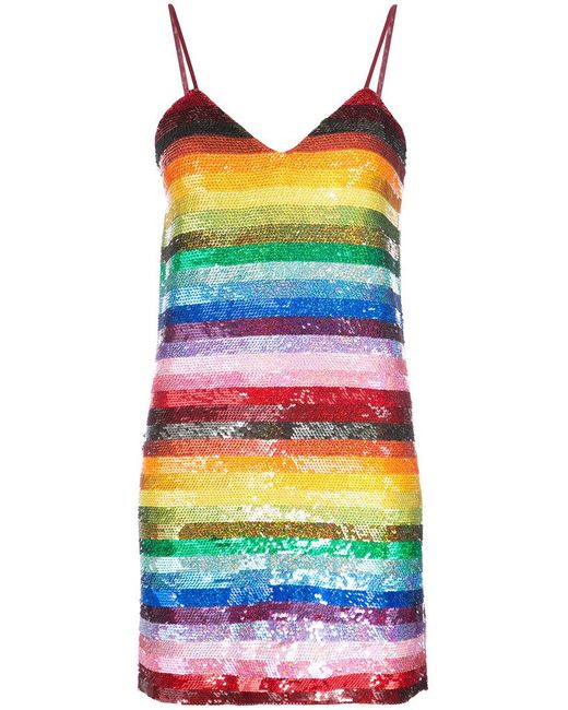 Ashish Multicolor Sequinned Rainbow Dress