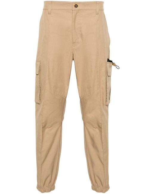 Pantalon en coton à poches cargo Versace pour homme en coloris Natural