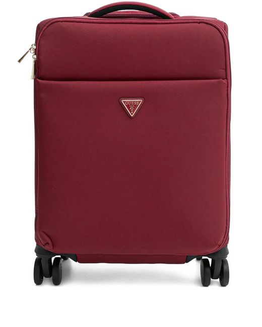 Guess Red Logo-Plaque Luggage