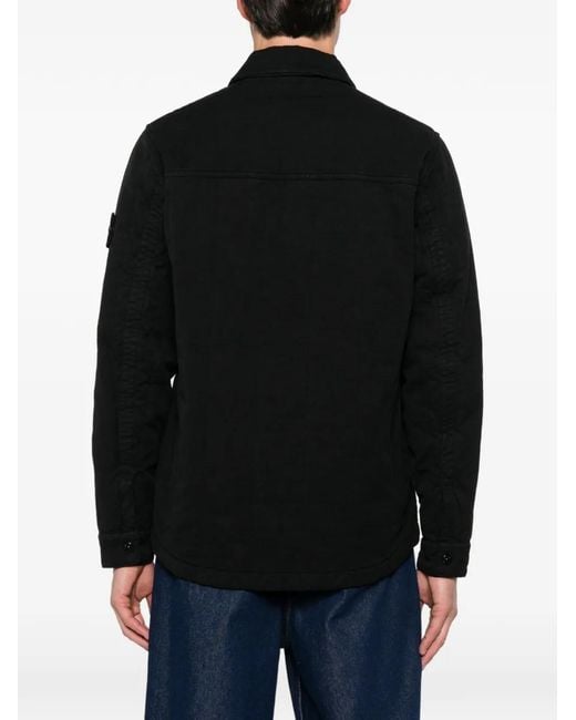 Stone Island Black Logo-Patch Pocket Jacket for men