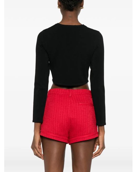 Sandro Black Button-Fastening Cropped Cardigan