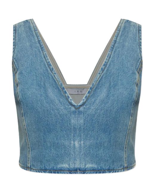 IRO Blue Oberteil mit V-Ausschnitt