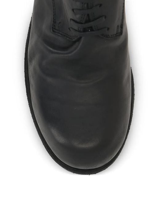 Guidi Black Round-Toe Derby Shoes