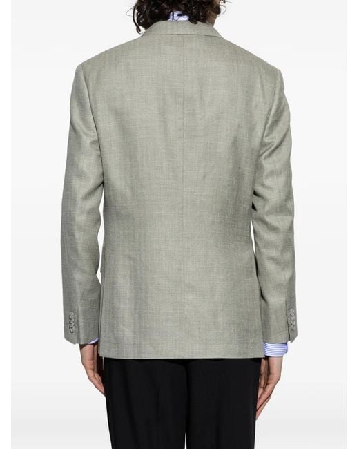Brioni Gray Double-Breasted Blazer for men