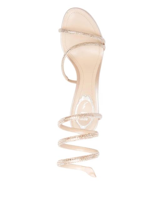 Rene Caovilla Natural 80Mm Margot Spiral-Embellished Sandals
