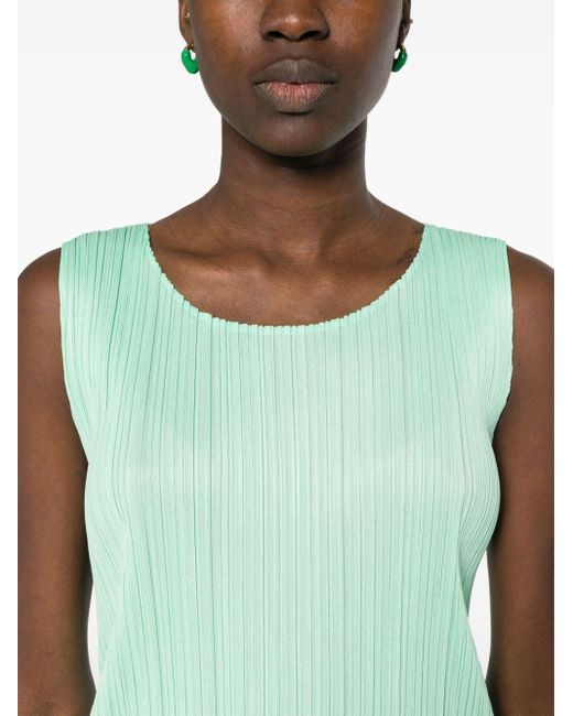 Pleats Please Issey Miyake Green Monthly Colors: March Tank Top