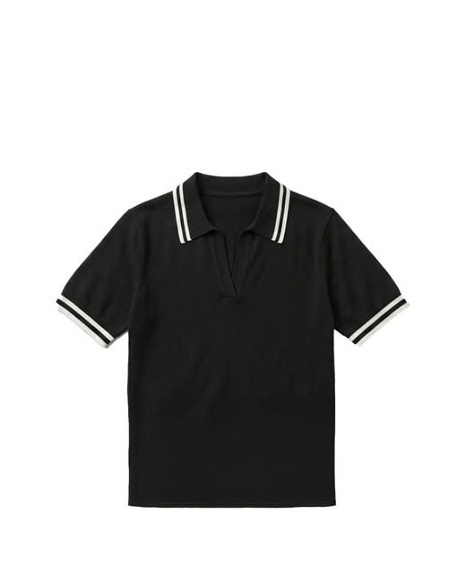 Aether Black Pavo Stripe-Trim T-Shirt