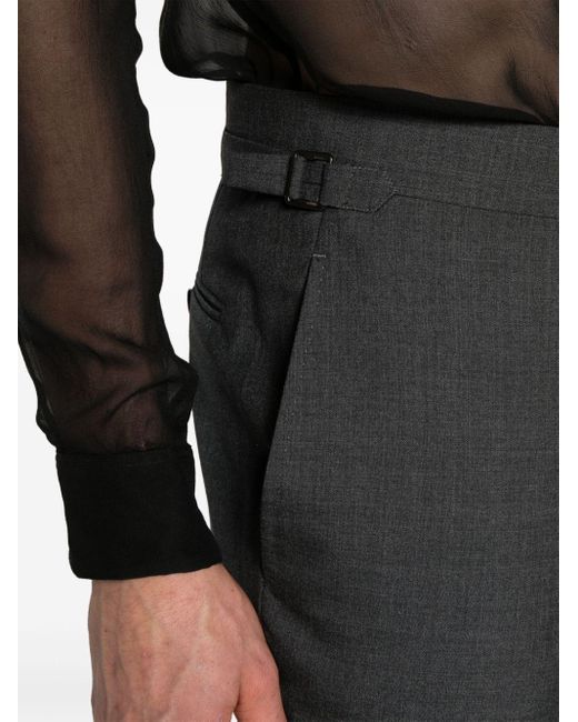 Pantaloni sartoriali a vita media di Tom Ford in Black da Uomo