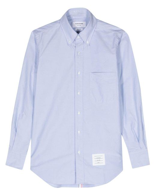 Camisa con cuello de botones Thom Browne de hombre de color Blue
