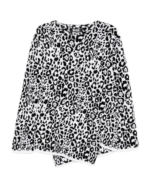 COMME DES GARÇON BLACK Black Leopard-Print Jumper