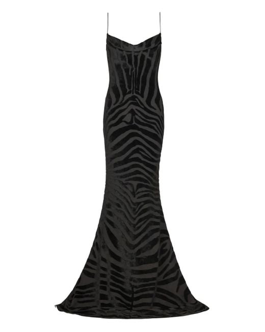 Balmain Black Kleid mit Zebra-Print