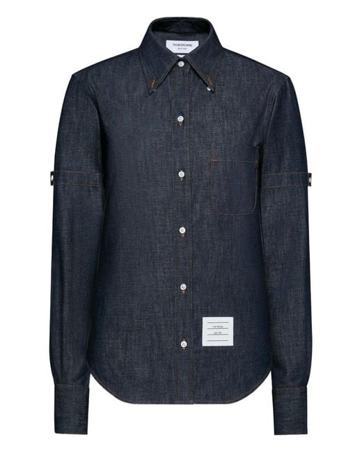 Thom Browne Blue Armband Denim Shirt