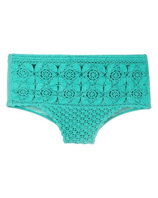 Amir Slama Blue Crochet Swim Trunks for men