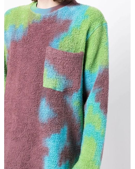 Song For The Mute Purple Abstract-Pattern Print Jumper for men