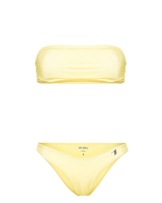 Bikini bandeau à logo appliqué The Attico en coloris Yellow