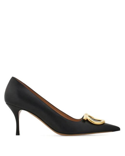 Ferragamo Black 70Mm Maxi Gancini Pumps