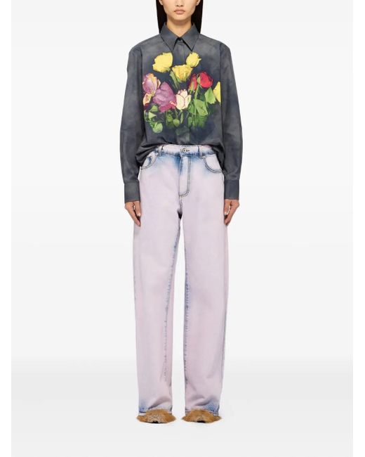 MSGM Blue Logo Jeans