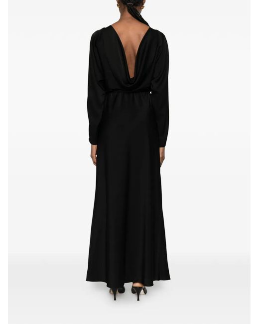 Max Mara Black Fluid Satin Mini Dress With Kimono Sleeves