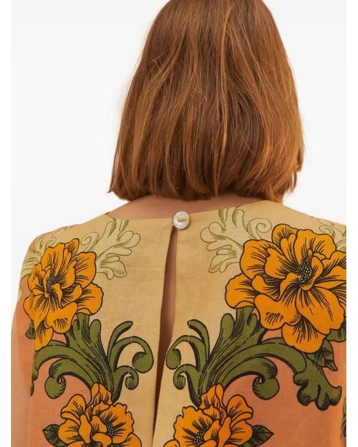 Top con estampado floral Farm Rio de color Metallic