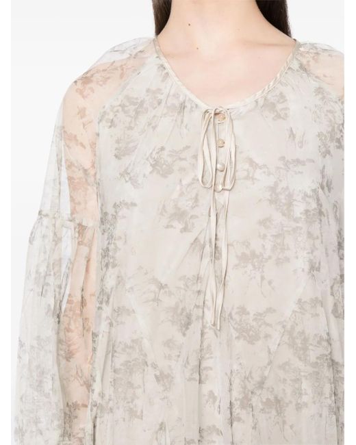 B+ AB White Layered Semi-Sheer Minidress