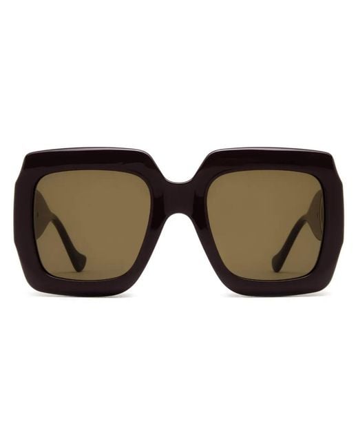 Gucci Brown Gg Oversized Square-Frame Sunglasses