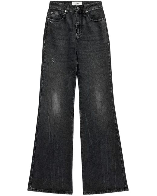 Pantaloni A Gamba Ampia di AMI in Black