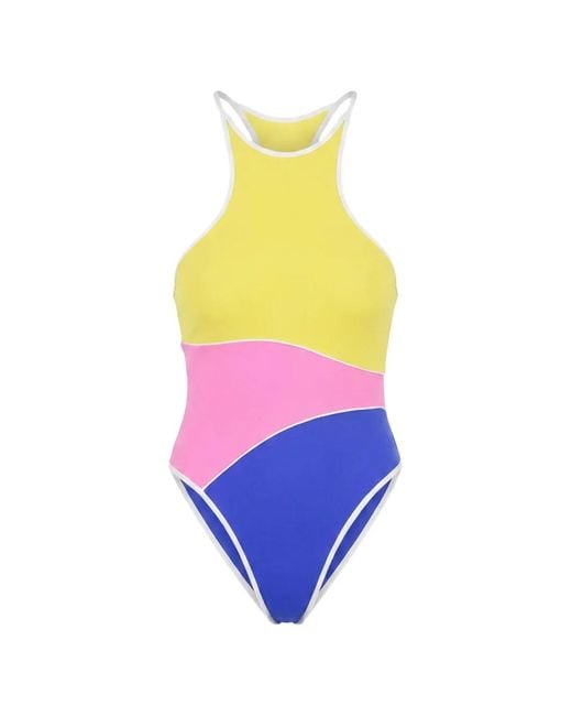 DSquared² White Color Block Swimwear