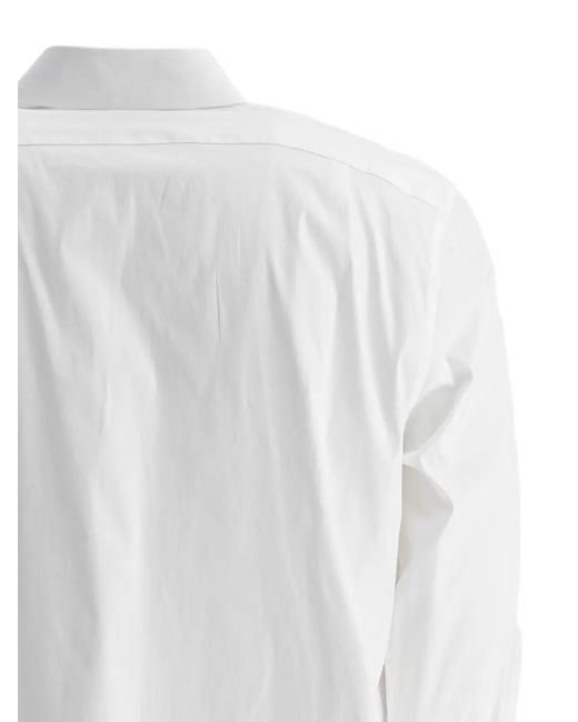 Vince White Cotton Poplin Shirt for men