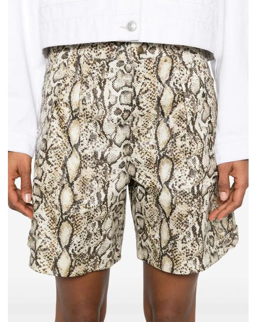 Isabel Marant Natural Snake Print Shorts