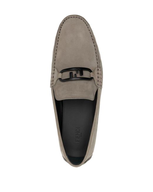 Fendi Loafers Met Logoplakkaat in het Gray voor heren