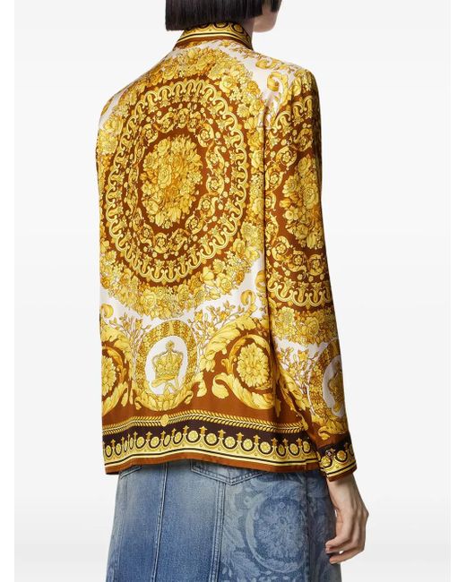 Versace 'barocco' Shirt in het Yellow