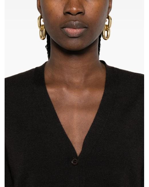 P.A.R.O.S.H. Black Button-Front Cardigan