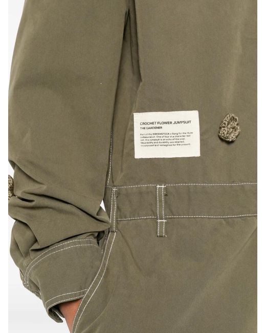 Song For The Mute Green X Birkensock Gardener Crochet-Flower Jumpsuit for men