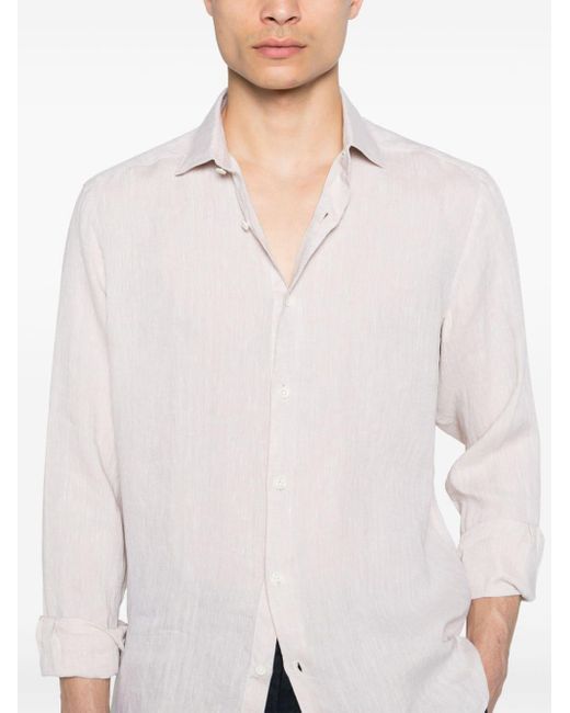 Zegna White Lightweight Linen Shirt for men