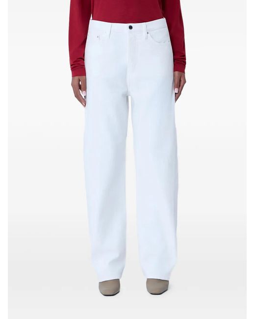 Totême White Twisted-Seam Straight-Leg Jeans