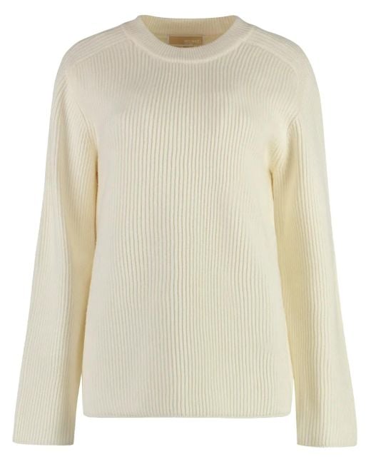 Michael Kors Natural Wool Crew-Neck Sweater