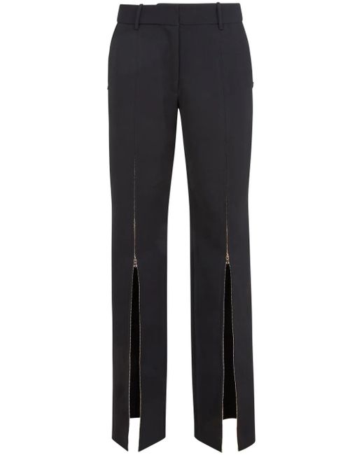 Fleur du Mal Blue Zip-Up Split Trousers