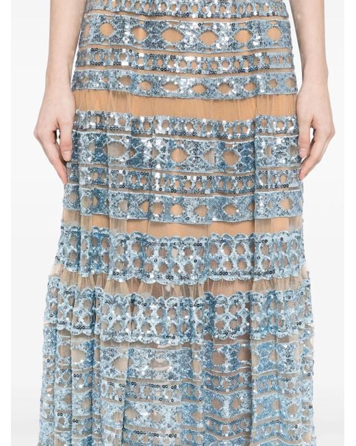 Elie Saab チュール ドレス Blue