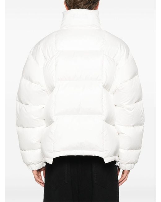 Vetements White Logo-Embroidered Puffer Jacket